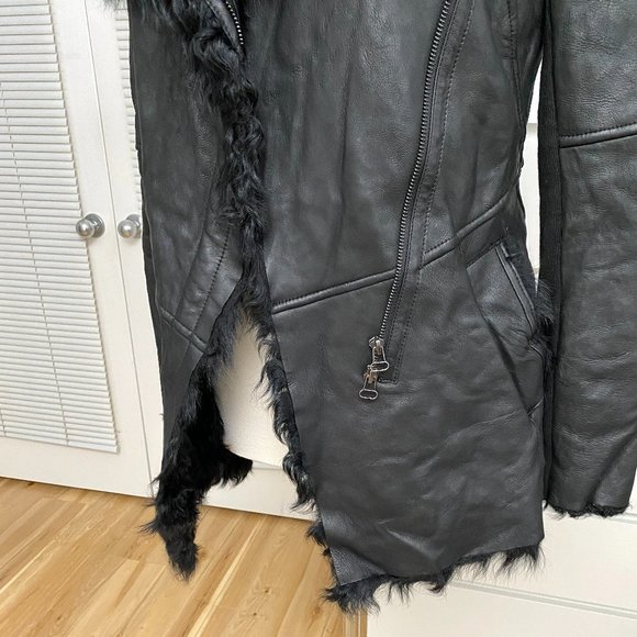 Mo & Co Women's Winter Sheep Skin Leather Jacket/Coat - Picture 3 of 16